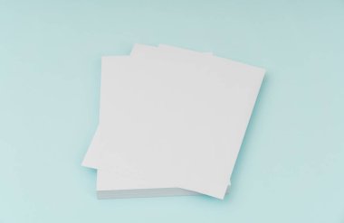 Boş afiş poster, broşür mockup, A4, bize-mektubunda, mavi backg