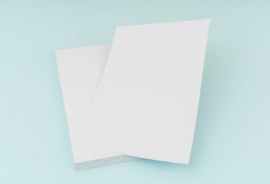 Boş afiş poster, broşür mockup, A4, bize-mektubunda, mavi backg