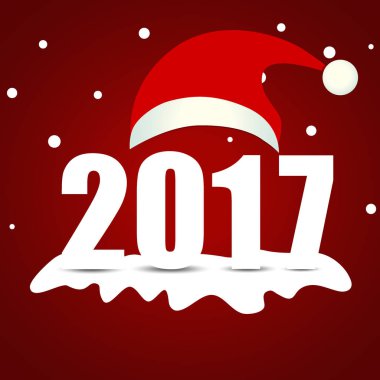 mutlu yeni yıl 2017, vektör çizim