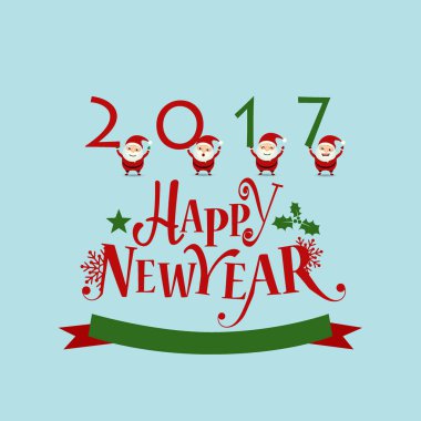 Mutlu Noeller ve mutlu yeni yıl 2017 tebrik kartı, Il vektör