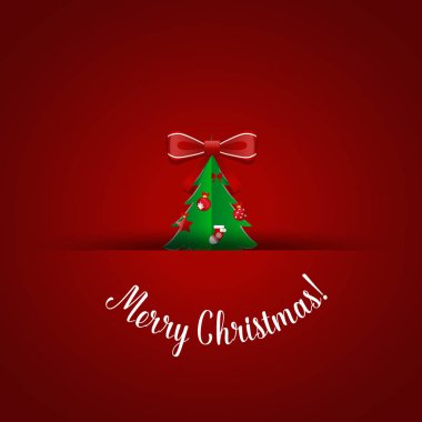 Noel ağacı Noel tebrik kartı. vektör çizim