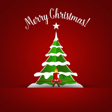 Noel ağacı Noel tebrik kartı. vektör çizim