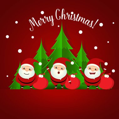 Noel Noel Baba ile Noel tebrik kartı. Vektör illus