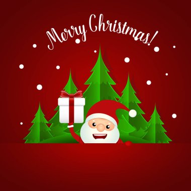 Noel Noel Baba ile Noel tebrik kartı. Vektör illus