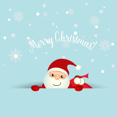 Noel Noel Baba ile Noel tebrik kartı. Vektör illus