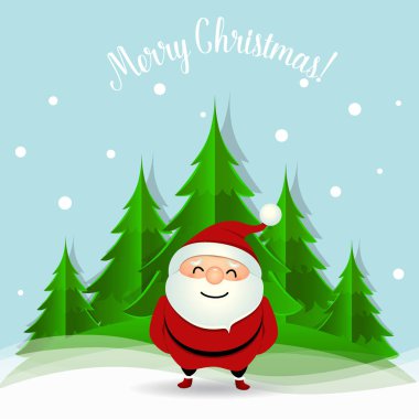 Noel Noel Baba ile Noel tebrik kartı. Vektör illus