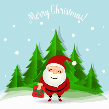 Noel Noel Baba ile Noel tebrik kartı. Vektör illus