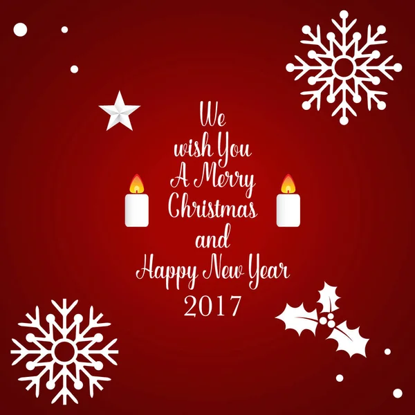 メリー クリスマスと幸せな新年 2017 グリーティング カード、il をベクトル — ストックベクタ