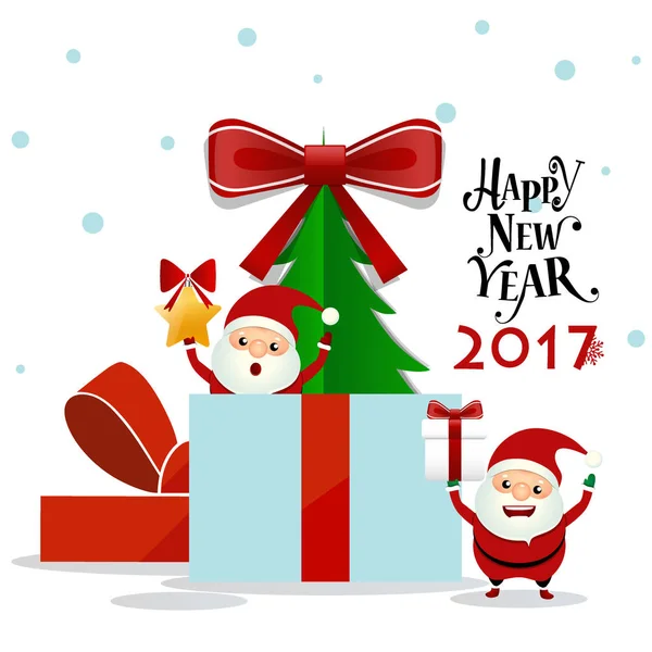 Поздравление с Новым годом и Рождеством 2017 — стоковый вектор