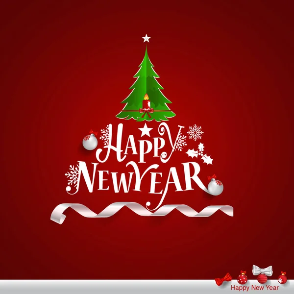 Feliz Navidad y feliz año nuevo Tarjeta de felicitación, vector illustr — Vector de stock