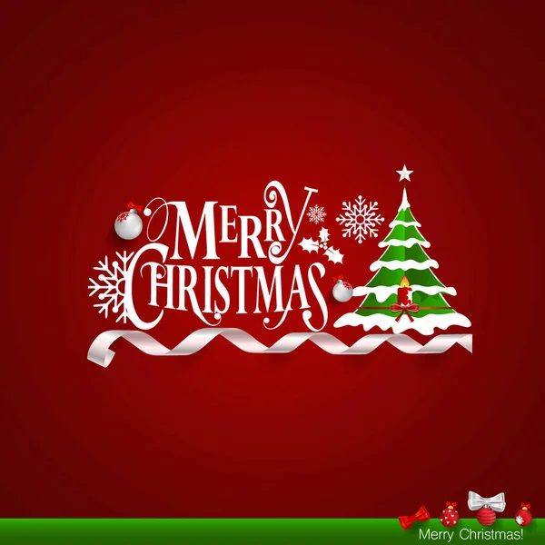 Christmas Greeting Card. Merry Christmas lettering with Christma — Stock Vector