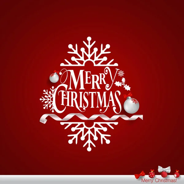 Tarjeta de felicitación de Navidad con letras Feliz Navidad, vector i — Vector de stock