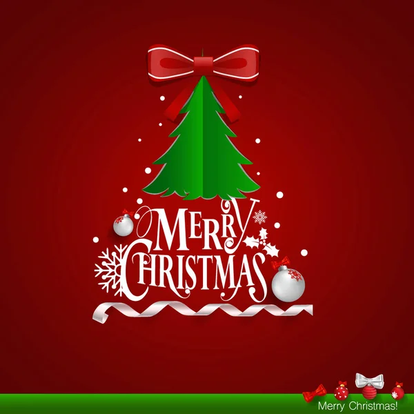 Cartão de felicitações de Natal. Feliz Natal lettering com Christma — Vetor de Stock
