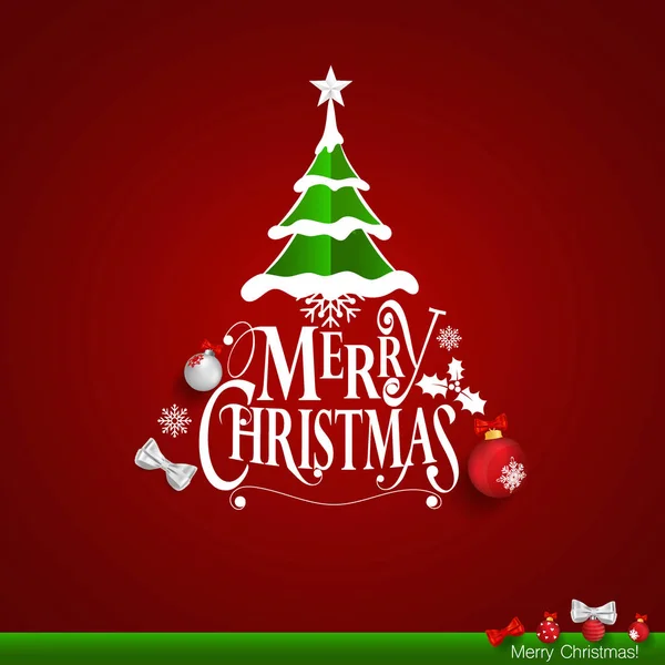 Kerst groeten Card. Merry Christmas belettering met Christma — Stockvector