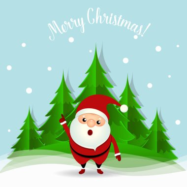 Noel Noel Baba ile Noel tebrik kartı. Vektör illus