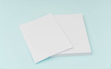 Boş afiş poster, broşür mockup, A4, bize-mektubunda, mavi backg