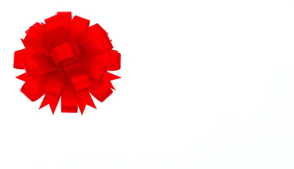 Shiny red ribbon on white background with copy space. — Stock Photo, Image