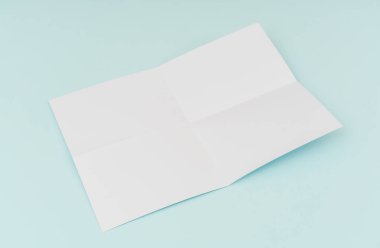 Boş afiş poster, broşür mockup, A4, bize-mektubunda, mavi backg