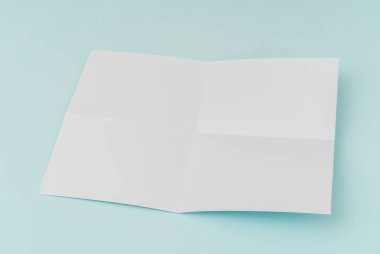 Boş afiş poster, broşür mockup, A4, bize-mektubunda, mavi backg