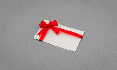 kırmızı kurdele bows kartıyla .