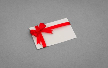 kırmızı kurdele bows kartıyla .