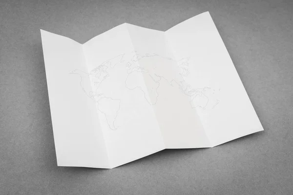 Papírové skládané s mapou světa . — Stock fotografie