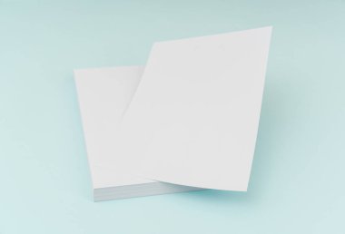Boş afiş poster, broşür mockup, A4, bize-mektubunda, mavi backg