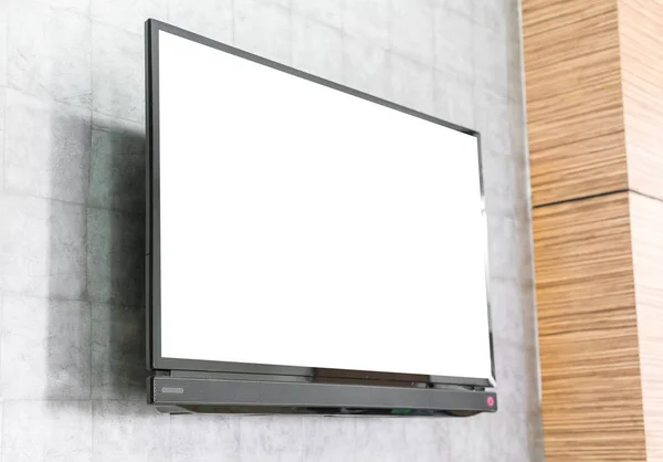 Οθόνη της τηλεόρασης στον τοίχο . — Φωτογραφία Αρχείου