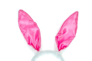 Beyaz bir arka plan üzerinde izole tavşan kulak saç bantları