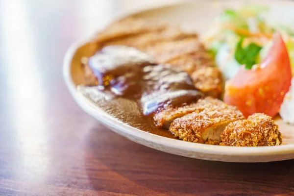Japanese food style Teriyaki Chicken with rice — Stock Photo, Image