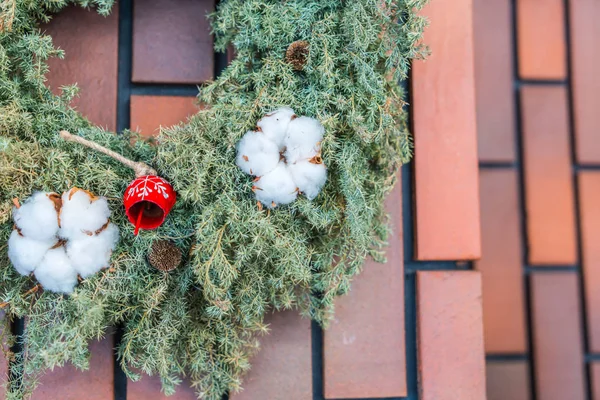 Christmas Wreath Nature Background — Stock Photo, Image