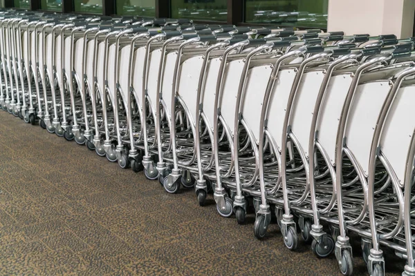 Luggage Carts Airport Terminal — Stock Photo, Image