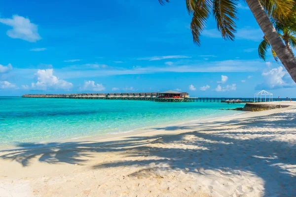 아름 다운 열 대 몰디브 섬, 하얀 모래 해변과 바다 w — 스톡 사진