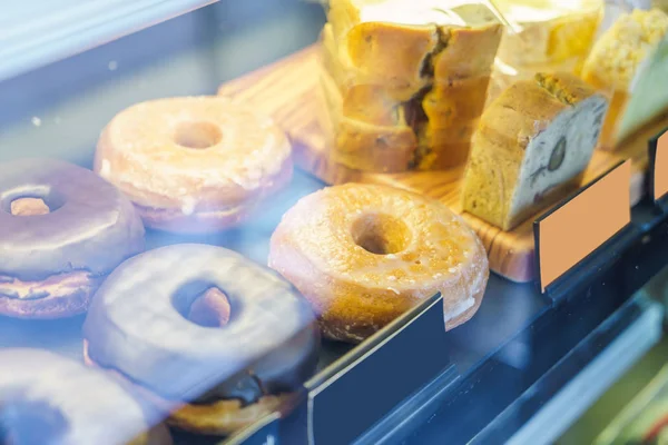 Varios Donuts Horneados Fondo Alimentario — Foto de Stock