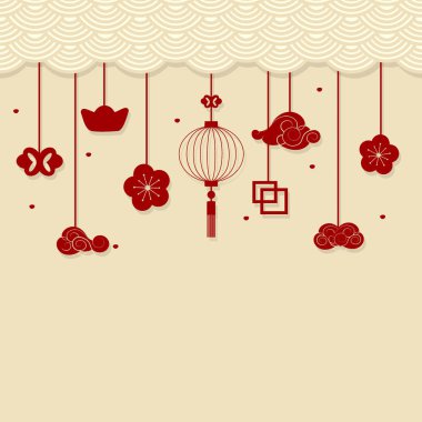 Çin yeni yılı Çin yeni yılı dekoratif YYK ile arka plan