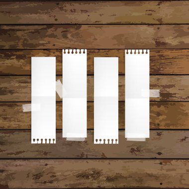 Boş beyaz Not kağıtları, mesajınız için hazır. Vektör illustra