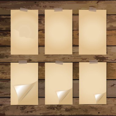 Boş Not kağıtları, mesajınız için hazır. Vektör çizim