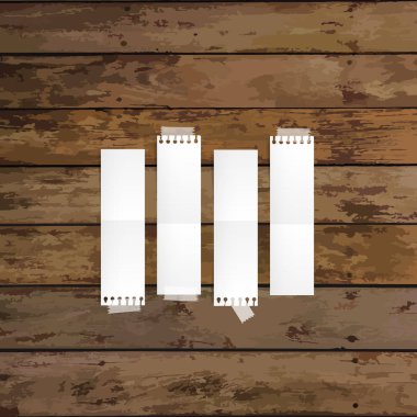 Boş beyaz Not kağıtları, mesajınız için hazır. Vektör illustra