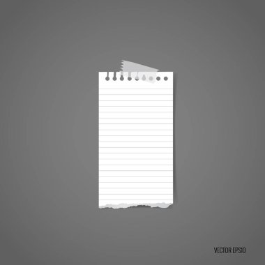 Beyaz yırtık Not kağıtları. Vektör çizim