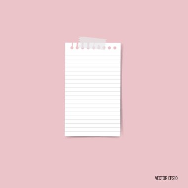 Boş beyaz Not kağıtları, mesajınız için hazır. Vektör illustra