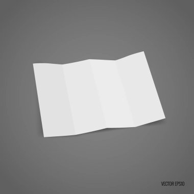 4 - beyaz şablon kağıt katlama. Vektör çizim