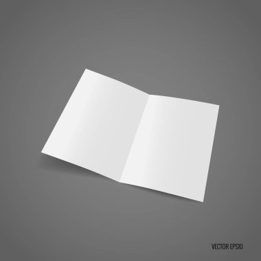 Bifold beyaz şablon kağıt. Vektör çizim