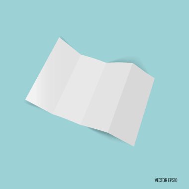 4 - beyaz şablon kağıt katlama. Vektör çizim
