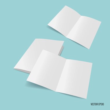 Bifold beyaz şablon kağıt. Vektör çizim