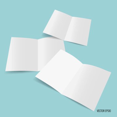 Bifold beyaz şablon kağıt. Vektör çizim