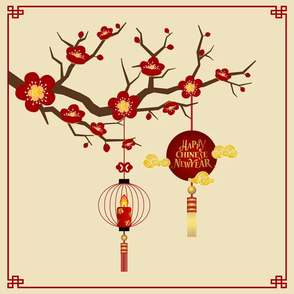 Chiński noworoczny projekt tła. Ilustracja wektora — Wektor stockowy