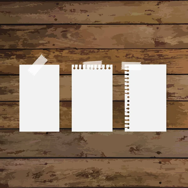 Boş beyaz Not kağıtları, mesajınız için hazır. Vektör illustra