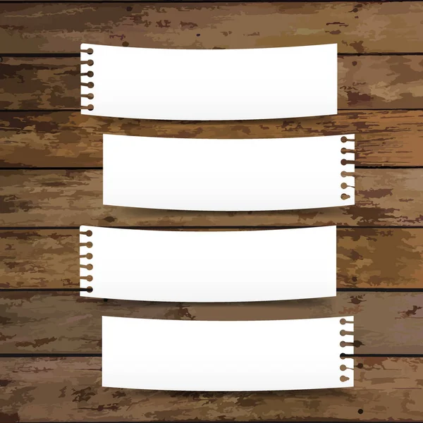 Boş beyaz Not kağıtları, mesajınız için hazır. Vektör illustra