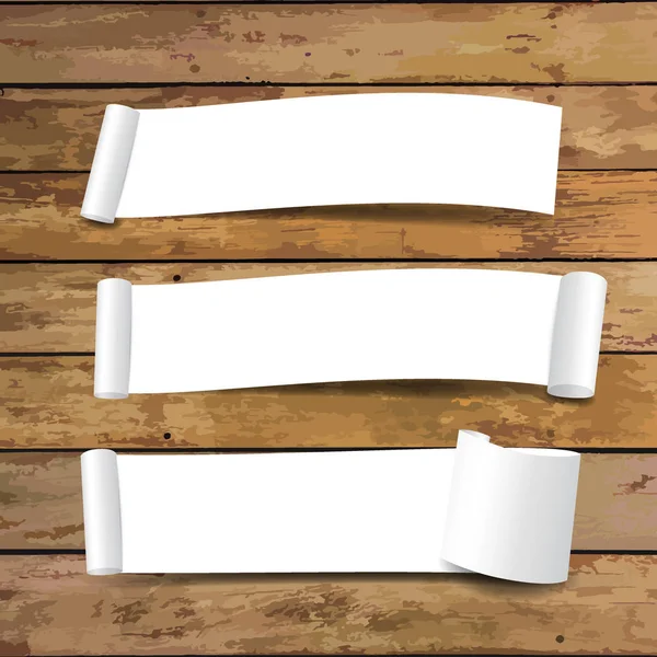 Boş beyaz Not kağıtları, mesajınız için hazır. Vektör illustra