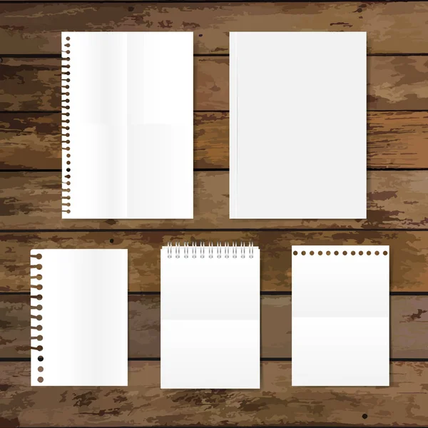 Kolekce různých dokumentů white paper, připraven na vaše zprávy. vect — Stockový vektor